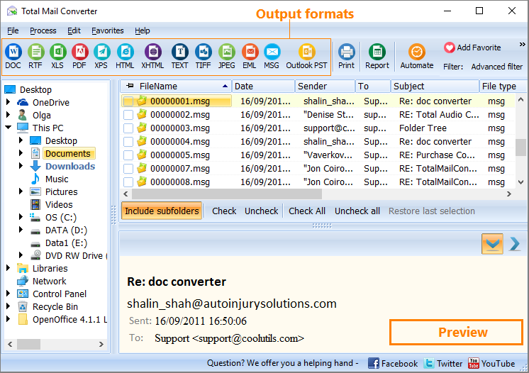 Total Outlook Converter Pro Kuyhaa 8.0.7 + Crack Versi Unduh